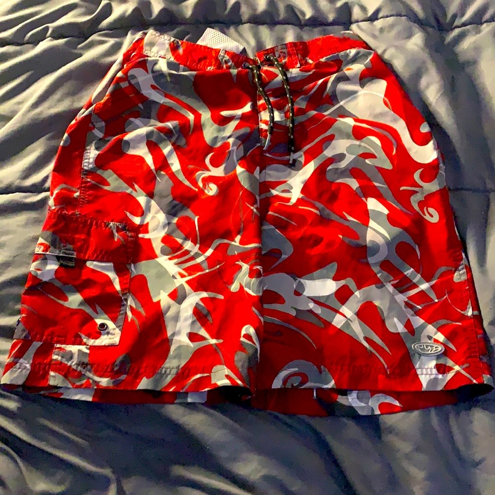 Red Camo Swim Shorts